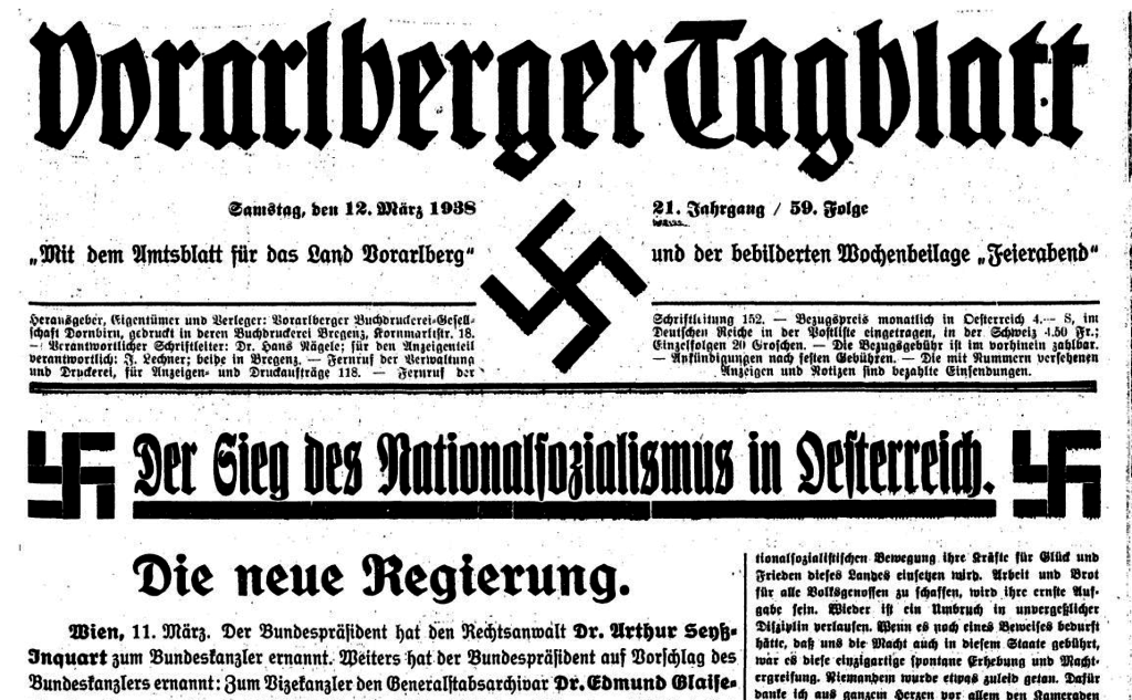Zeitgeschichte Österreich 11. März 1938 Anschluss Österreich